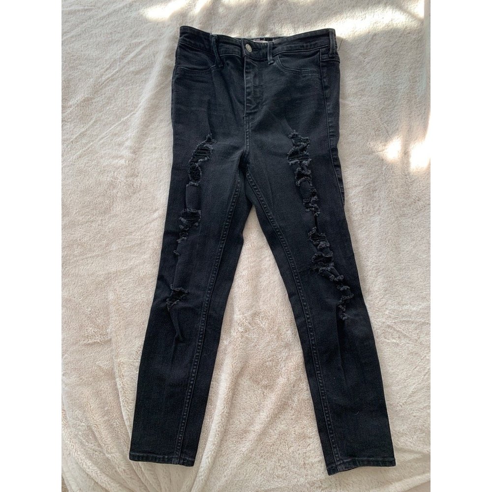 High waist distressed skinny